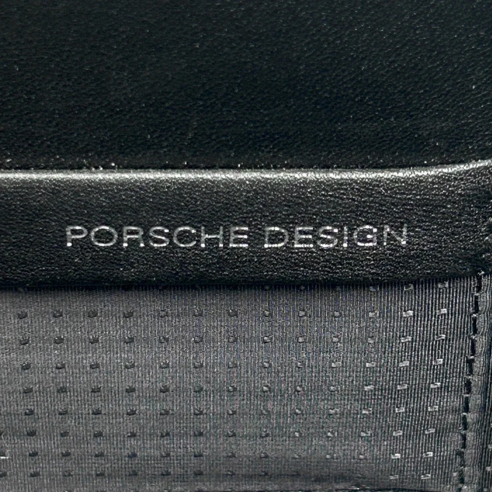 Vintage Porsche Design Black Leather Laptop Briefcase Y2K Luxury Corporate Sleek